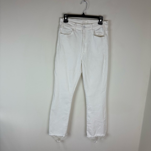 MOTHER The Hustler Ankle Fray Jeans White Size 30 - Picture 2 of 13